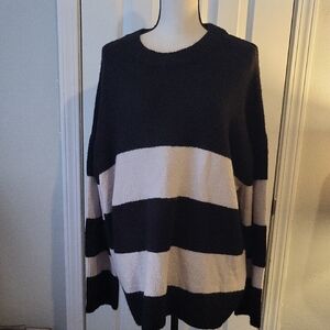 By Together Black/Taupe Sweater Tunic Sweater/Dress